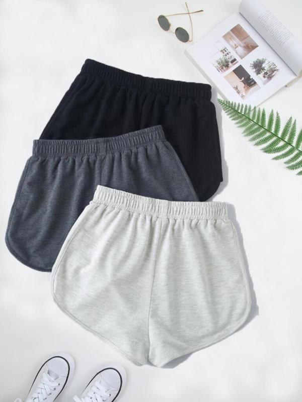 Women's Minimalist Solid Color Drawstring Waist Shorts Summer Clothes Women, Casual Elastic Waist Shortsily, Summer Outfits, Women's Bottoms for Summer