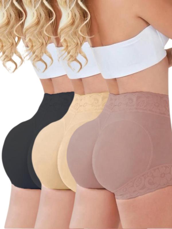 Women's Plain Contrast Lace High Waist Shapewear Shorts, Girdle Highwaist Tummy Control Butt Lifting Shaper,  Leggings for Women, Ladies Shapewear Bottoms for All Seasons