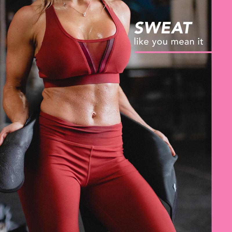 Sports Research Sweet Sweat 'Pro-Series' Ab Trainer with Adjustable Velcro Straps for a Tighter Fit (Pink, XS-S)