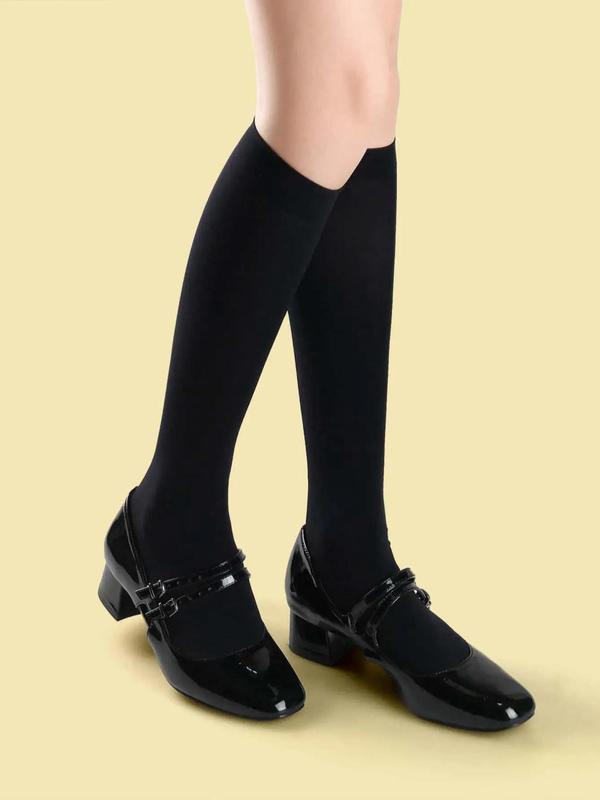 Women's 2 Pairs Solid Over The Calf Socks & 1 Pair Over the Knee Socks, Fashion Casual Comfy Socks for Daily Outdoor Wear, Women Socks for All Seasons