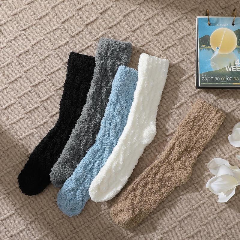 Fuzzy Socks for Women - 5 Pairs Fuzzy Socks Cozy Socks Slipper Socks for Women, Warm Fluffy Socks