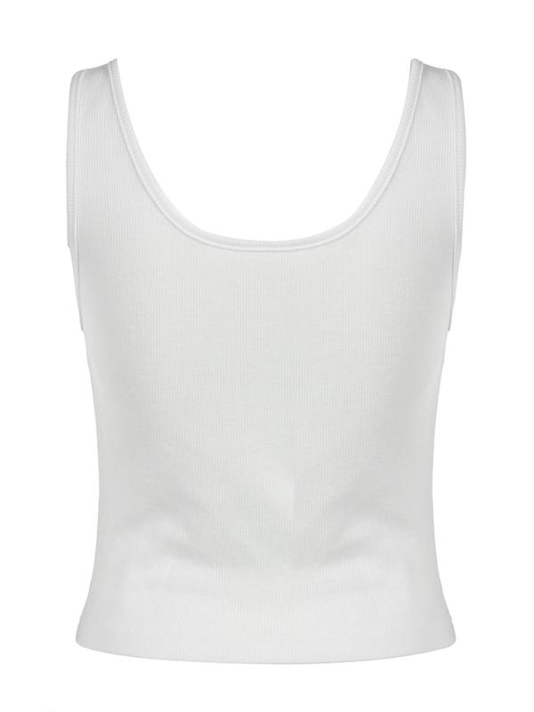 Women's Plain Button Front Deep V Neck Tank Top, Casual Sleeveless Top for Daily Wear, Ladies Clothes for All Seasons