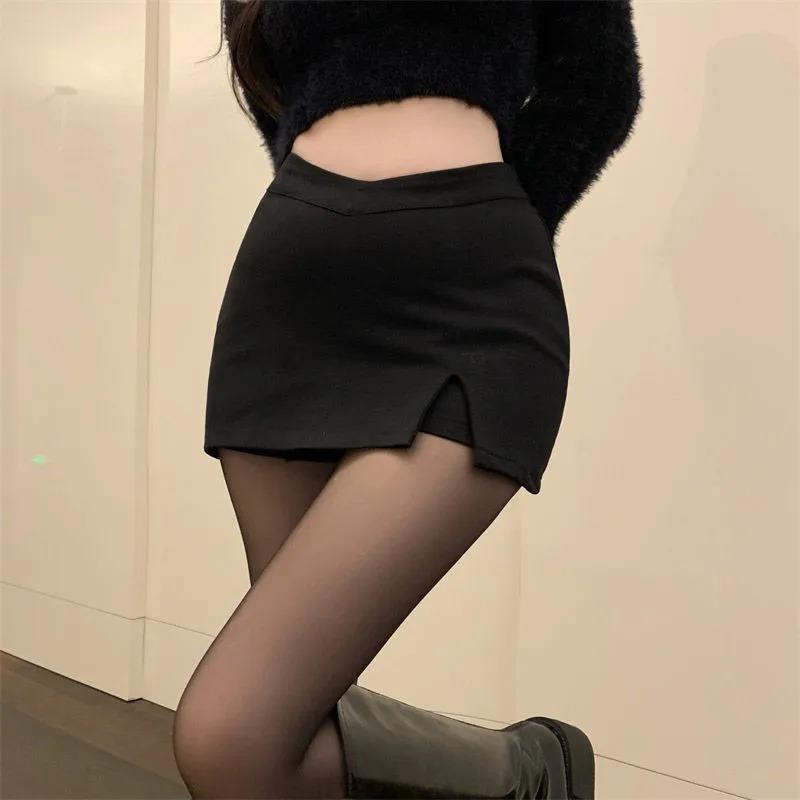 black split mini skirts women Summer sexy club high waist slit skirt streetwear Korean party fashion irregular slim a line skirt Womenswear Bottom fashionable bottom