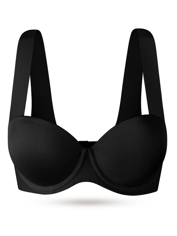 Women's Solid Push Up Bra, Comfortable Breathable Underwire Lingerie for Daily Wear, Summer Clothes, Soft Lingerie Top for All Seasons