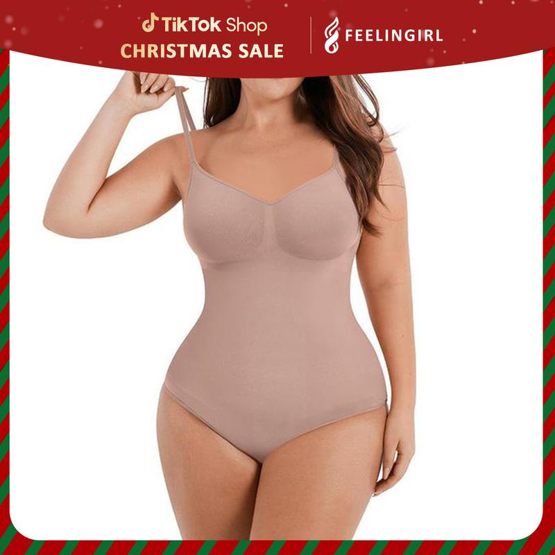 FeelinGirl Seamless Covered Bust Jumpsuit Thong Bodysuit tts Fit  Breathable Comfort Womenswear shaper clothes Hip