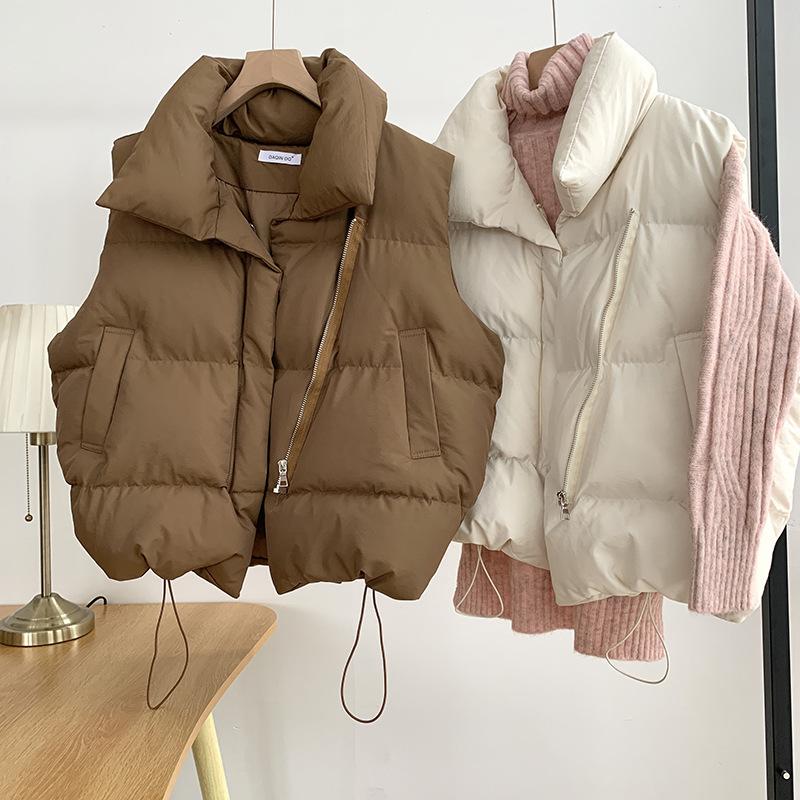 2024 Women's new warmcotton undershirt, fall and winterKorean version of the small perfumecollar style sleeveless cottonbottoming shirt outside the vest jacket