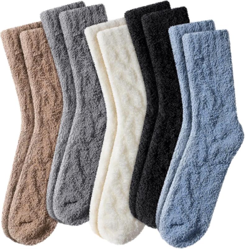 Fuzzy Socks for Women - 5 Pairs Fuzzy Socks Cozy Socks Slipper Socks for Women, Warm Fluffy Socks