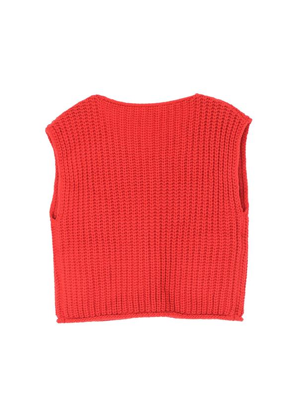 Women's Plain Button Front Pocket Sweater Vest, Summer Tops for School, Casual Sleeveless Round Neck Knitwear for Spring, Fashion Women's Knit Clothing for Daily Wear, Going Out Outfits 2024, Fall Tops, Preppy 80s Clothes