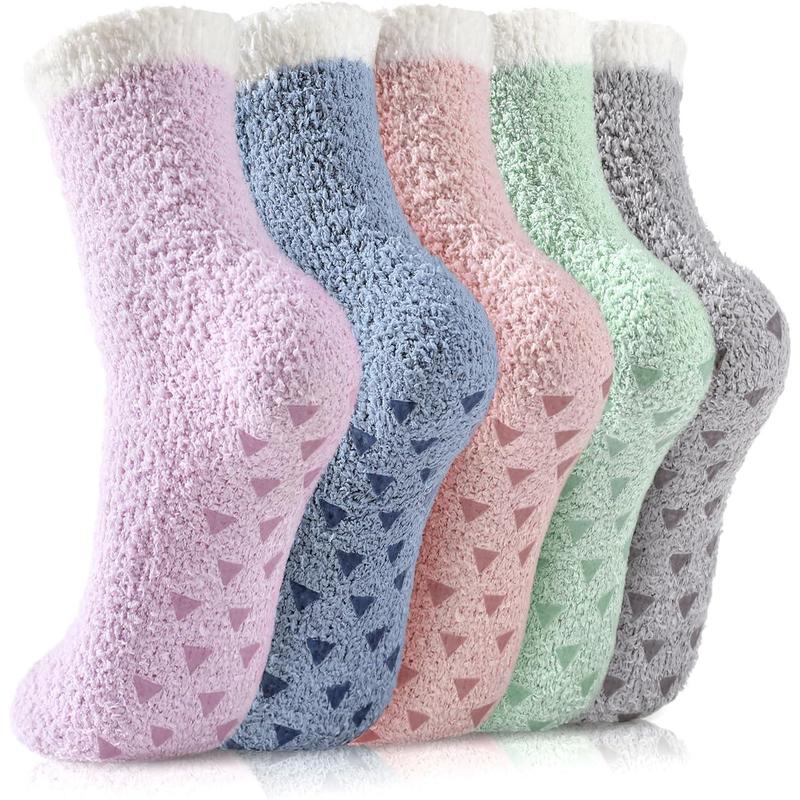 Fuzzy Socks for Women - Non Slip Socks Women, Slipper Socks Hospital Socks with Grips for Women, Warm Fluffy Socks