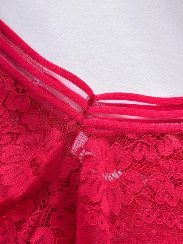 Women 5pcs Solid Sheer Contrast Lace Panty Set, Sexy Panties for Lady, Romantic Comfy Knickers for Daily Wear, Minimalist Basic Womenswear, Comfort Women Underwear for All Seasons