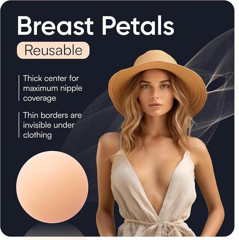 4 pairs Sticky silicone bras : Reusable Silicone Nipple Covers,waterproof, Womenswear Bra Underwear Accessories Lady Comfort Bridal