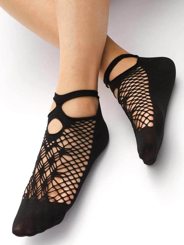 Women's 5 Pairs Hollow Out Contrast Lace Socks, Fishnet Ankle Socks, Dress Socks for Women, Mesh Socks for Cosplay Summer Wear, Women's Socks & Hosiery