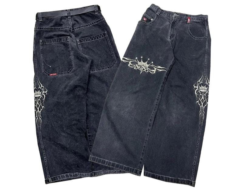 90s style JNCO retro oversized loose jeans trendy fashion jeans tiktok shop hip hop black friday 2024 jeans comfortable Y2K