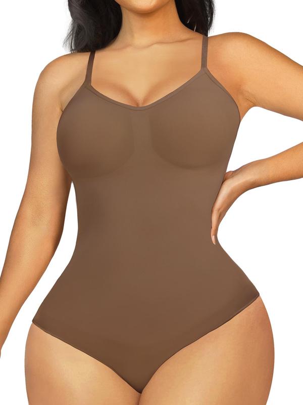 Shapewear Bodysuit for Women, Tummy Control Butt Lifting Adjustable Straps Body Shaper, Backless Seamless Shapewear