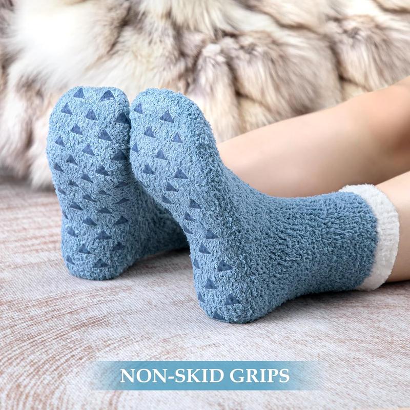 Fuzzy Socks for Women - Non Slip Socks Women, Slipper Socks Hospital Socks with Grips for Women, Warm Fluffy Socks