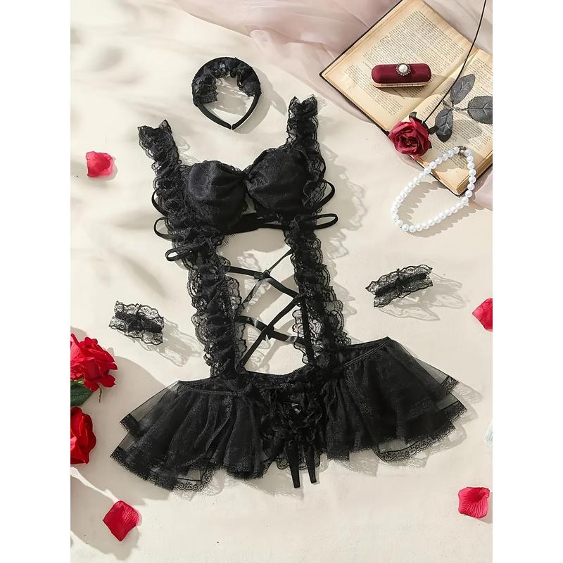 Sexy Pajama Women Summer New Sexy Underwear Underwear Without Breast Pad Lace Halter Ice Silk Nightdress Senior Sense