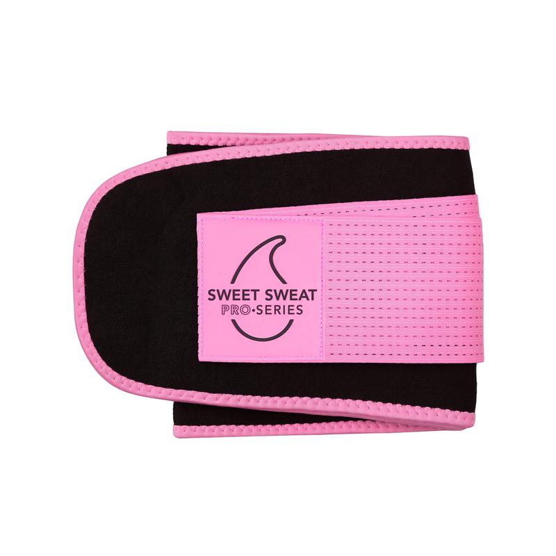 Sports Research Sweet Sweat 'Pro-Series' Ab Trainer with Adjustable Velcro Straps for a Tighter Fit (Pink, XS-S)