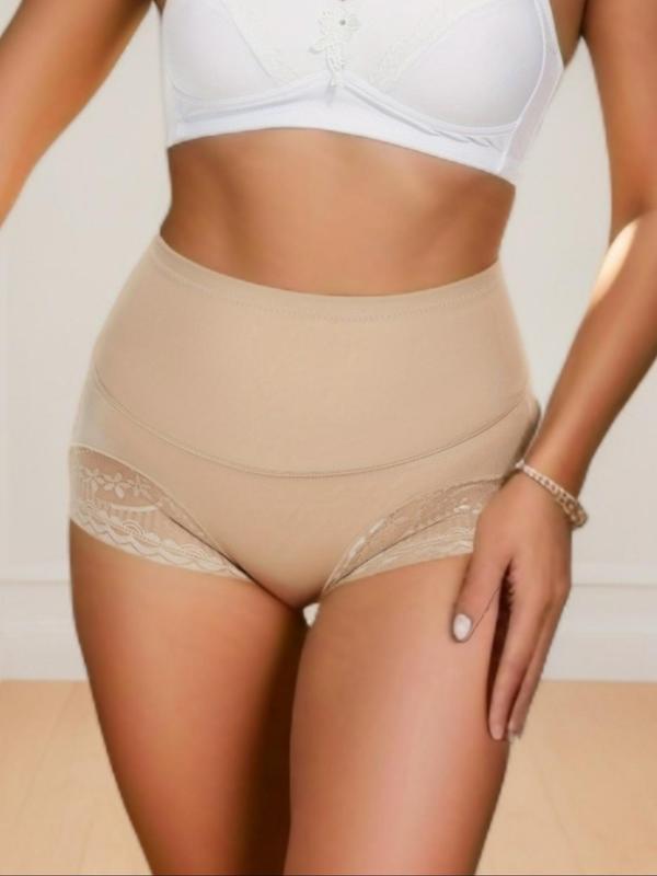 Women's Plain Floral Lace High Waist Shapewear Panty, Casual Breathable Tummy Control Shapewear Knicker,  Body Shapewear,  Ladies Shapewear Bottoms for Daily Wear, Underwear & Womenswear Sexy