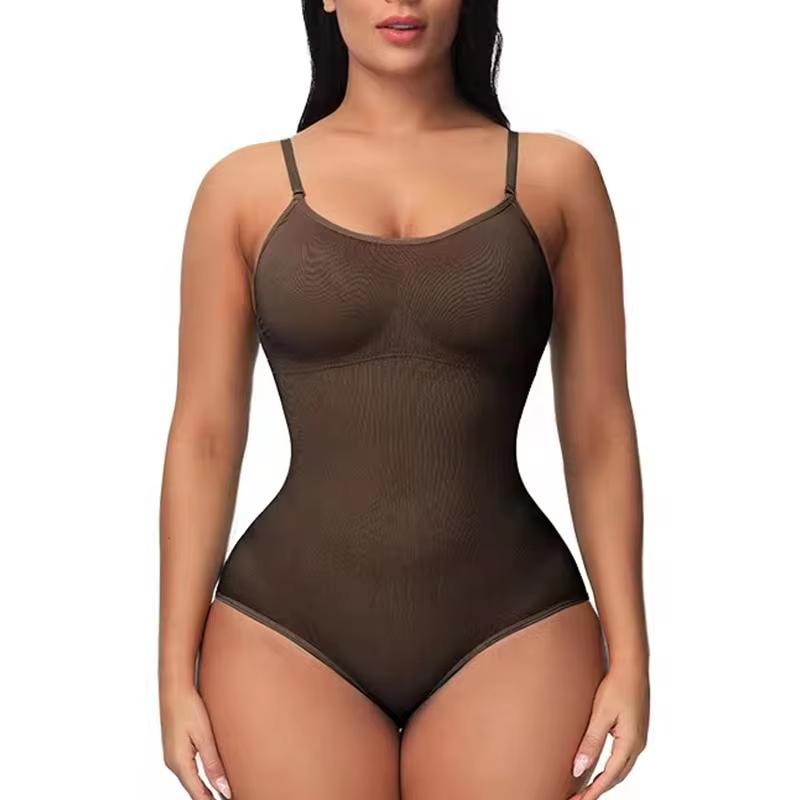 Super Sale V Neck Spaghetti Strap Bodysuit Compression Body Suits Open Crotch Shapewear Slimming Body Shaper Smooth Out Bodysuit Does not apply