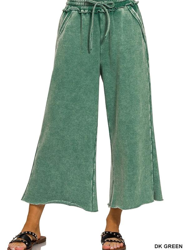 Acid Wash Fleece Palazzo Sweatpants w  Pockets!! (15 Options)