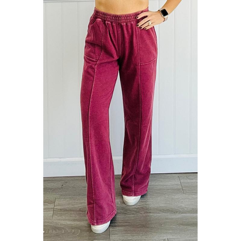 Mineral Washed French Terry Sweatpants (Reg. and Plus) - 3 Colors