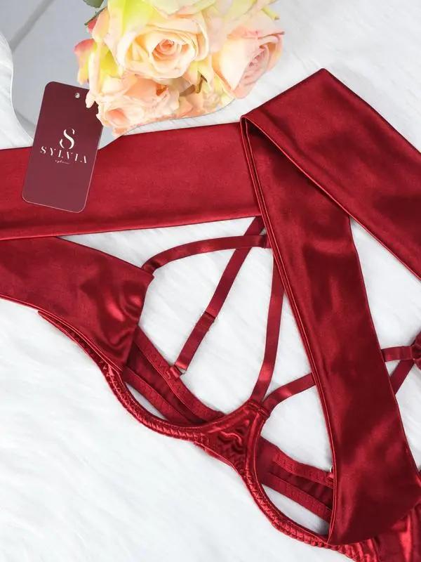 Women's Sexy Silk Bow Front Push Up Bra Lingerie Set,Comfortable Lingerie & Underwear, girls conquet te outfit red lingerieset Womenswear Lady sexy lingerie Elegance Feminine