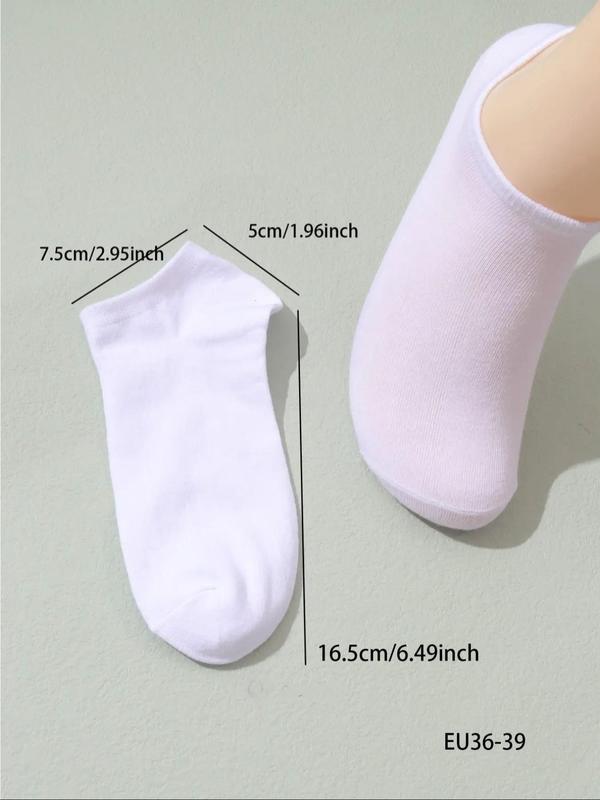 Women's Solid Ankle Socks, Comfy Breathable Low Cut Socks, 10 Pairs Multipack Socks for Summer Daily Wear