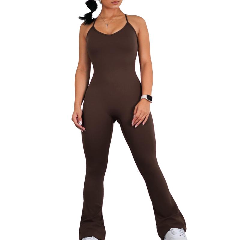 Bootcut Flare Jumpsuit (Cocoa Brown)