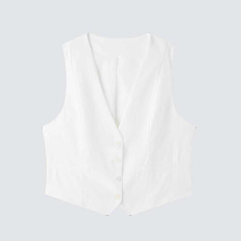 Willshela Minimalist Capsule V-Neck Waistcoat - Effortless Chic Women's Top for Office and Casual Outings - Sleeveless Vests Basic Lady Comfort