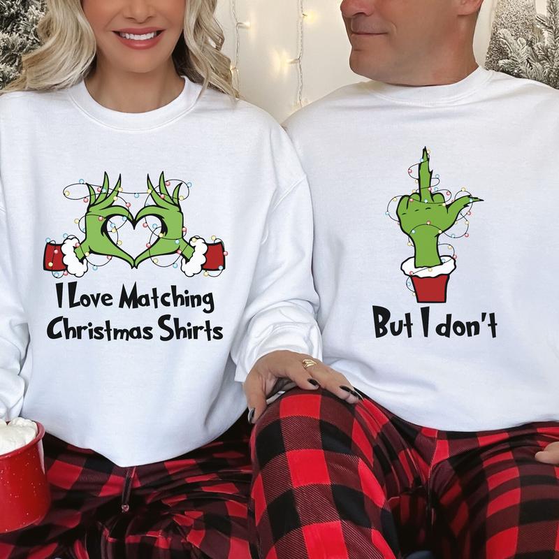 Couples Matching Christmas Shirts Funny, Matching Christmas Pajamas, Funny Xmas Sweatshirts Matching Christmas Sweatshirts Ugly Sweater Party Sweatshirts