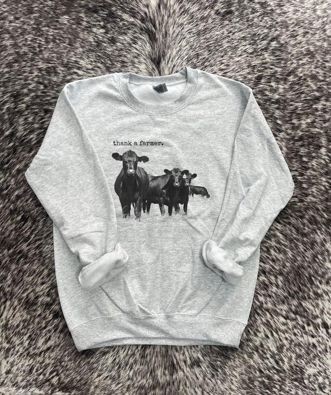 Thank a Farmer Western Crewneck Sweatshirt, Beef Farmer Crewnecks, Western Crewnecks, Western Sweatshirts, Gifts for Her Best Price Sweatshirt, Hoodie, Comfort Colors