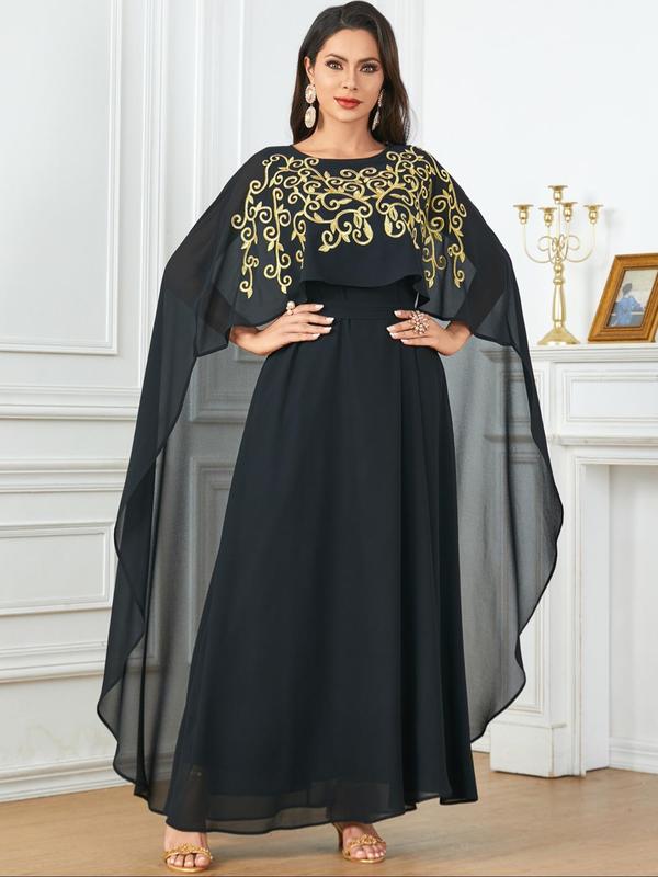 Arabic Clothing-Ethnic Pattern Embroidering Cloak Sleeve Arabian Dress, Summer Outfits 2024, Pakistani Suits, Women's Islamic Clothing, Wedding Guest Dress