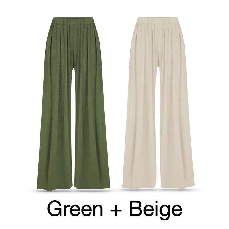 Cider [Extra discount] 2 Pants Set Stretchy Wide Leg Pants