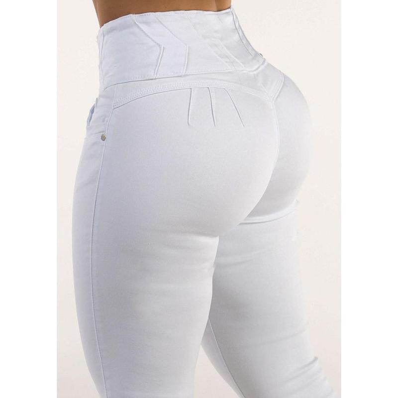 White Levantacola High Waist Skinny Jeans