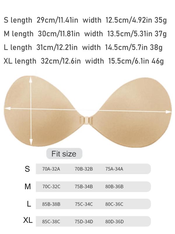 Women's Solid Buckle Front Silicone Bra, Casual Invisible Strapless Bra for Daily Wear, Suitable for Summer, Back To School Women's Lingerie Accessories, Fall Adhesive Bra Birthday Wear