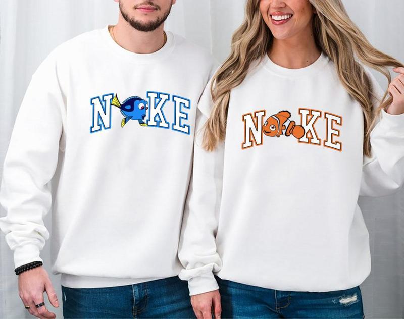 Nemo and Dory Print Sweatshirts, Finding Nemo Shirt, Cartoon Couple Shirt, Halloween Day Gift Long Sleeve Pullover Man Tops Sweaters Hoodie