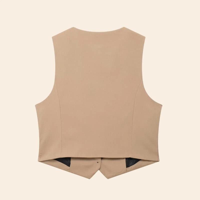 Willshela Minimalist Capsule V-Neck Waistcoat - Effortless Chic Women's Top for Office and Casual Outings - Sleeveless Vests Basic Lady Comfort