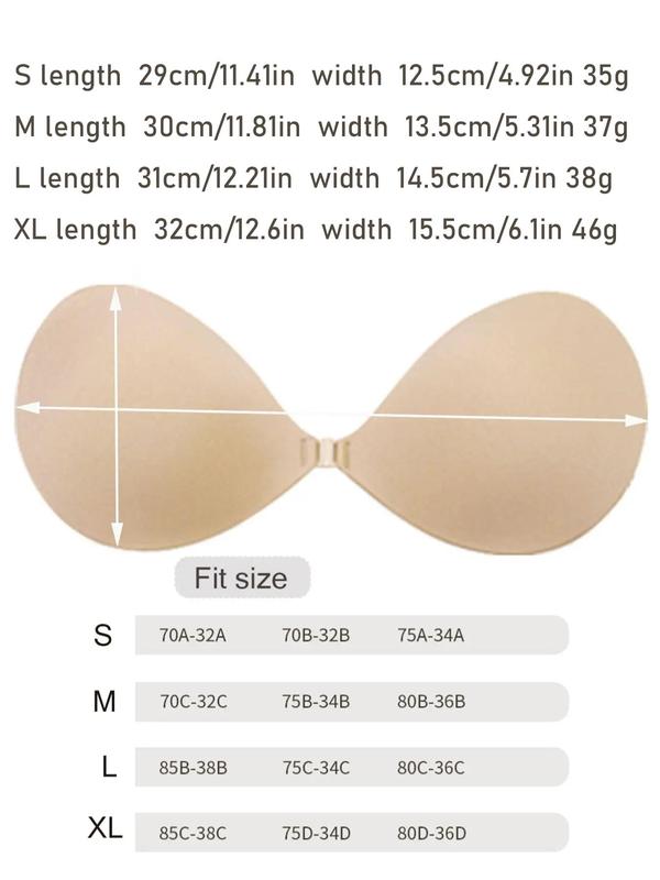 Women's Solid Buckle Front Silicone Bra, Casual Invisible Strapless Bra for Daily Wear, Suitable for Summer, Back To School Women's Lingerie Accessories, Fall Adhesive Bra Birthday Wear