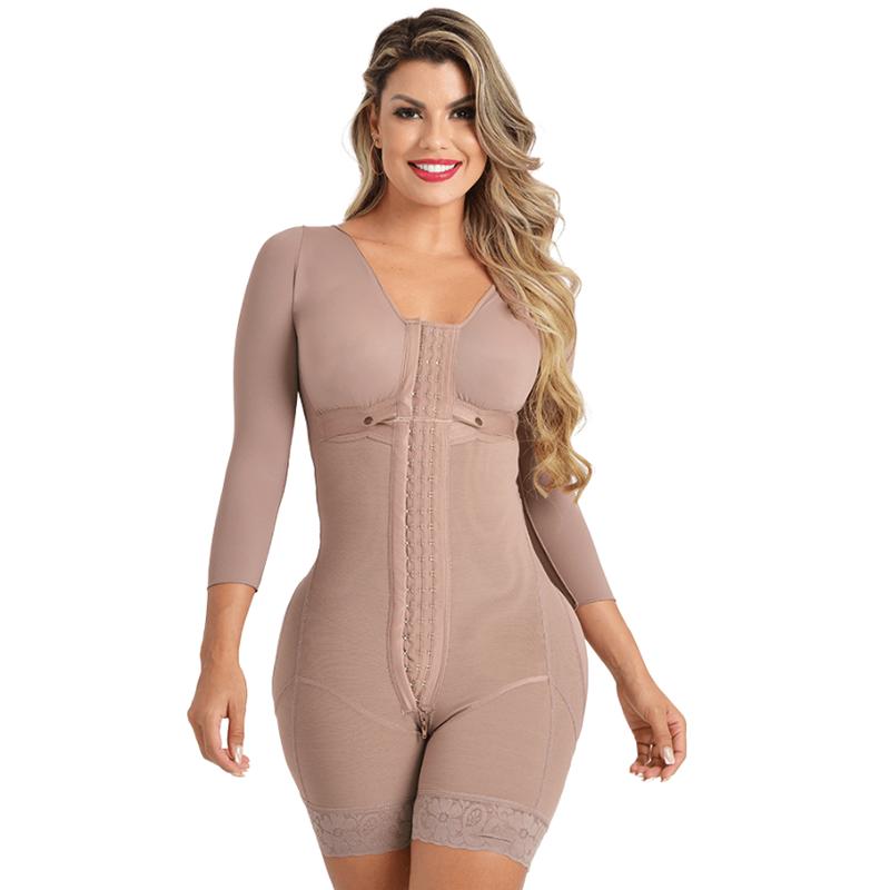 Fajas Colombianas Women Slimming Long Sleeves Compression Butt Lifter Body Shaper Waist Trainer Post Liposuction Shapewear