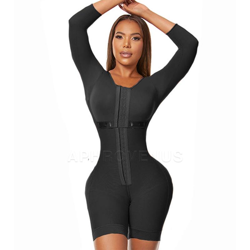 Fajas Colombianas Women Slimming Long Sleeves Compression Butt Lifter Body Shaper Waist Trainer Post Liposuction Shapewear