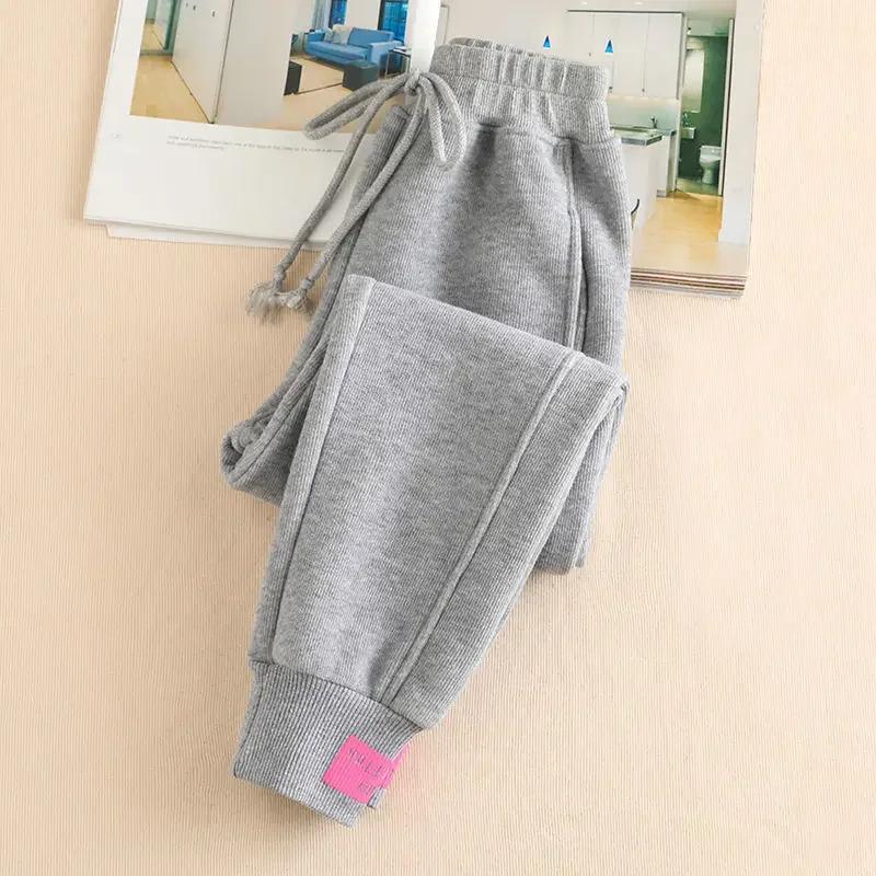 New Gray women Sweatpants Autumn Winter  Baggy Streetwear Oversize Sports Pants Black winter thick Joggers Streetwear Trousers Womenswear Bottom