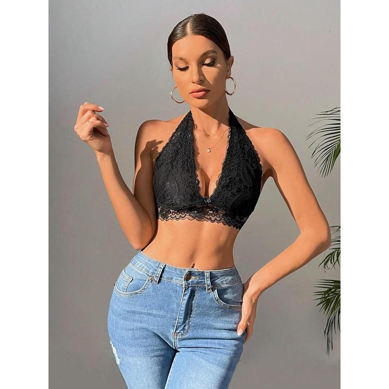 Women's 2 Piece Holder Lace Bralette Bra