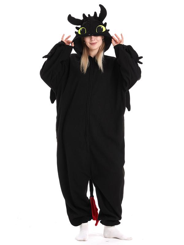 Cute Dragon Toothless Animal Onesie Pajamas Sleepwear Dragon Halloween Party Costumes Fabric Womenswear lady loungewear halloween animal lady homewear woman pajamas matching  christmas Women's Christmas Cartoon PJ Set  Halloween Pajama Jumpsuit