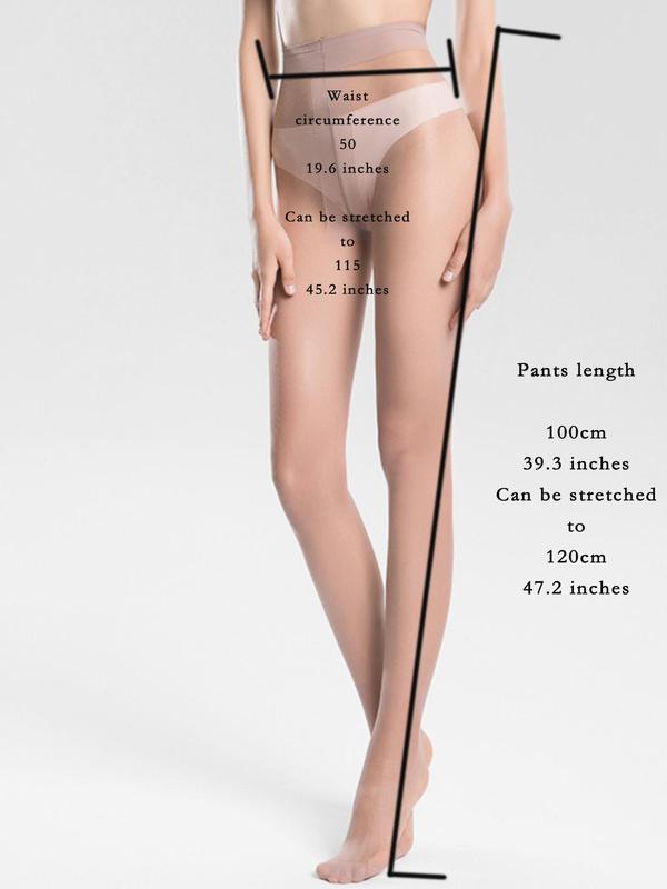 Women's 1 Pair Solid High Waist Tights, Ultra Thin Pantyhose, High Stretch Stockings for Women