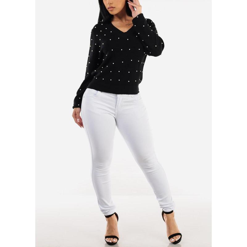 White Levantacola High Waist Skinny Jeans