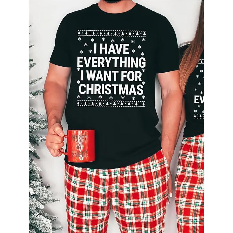 funny couple shirts  graphic tees 1 Everything I Want Christmas Gifts Are Here, That's Me, I Am Everything T-shirt, Couple Funny Christmas T-shirt, Christmas Party Couple T-shirt