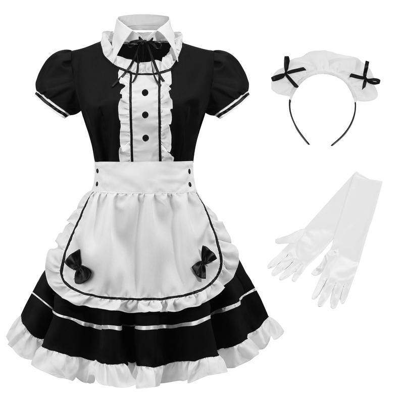 Adult Classic Black Maid Costume 5 - Piece Set