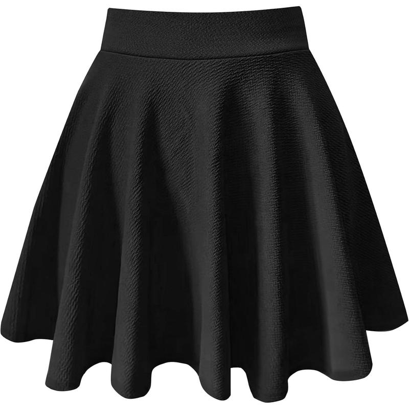 Women's Basic Casual Skirts A-Line Mini Flared Stretchy Skater Party Skirt