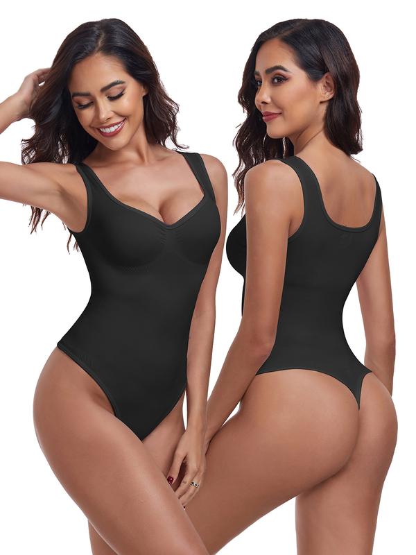 Women's 3 Piece Bodysuits Sexy Ribbed Strappy Sleeveless Tummy Control shapewear fall outfit Soft Stretchy Womenswear Everyday Women's Seamless Girl