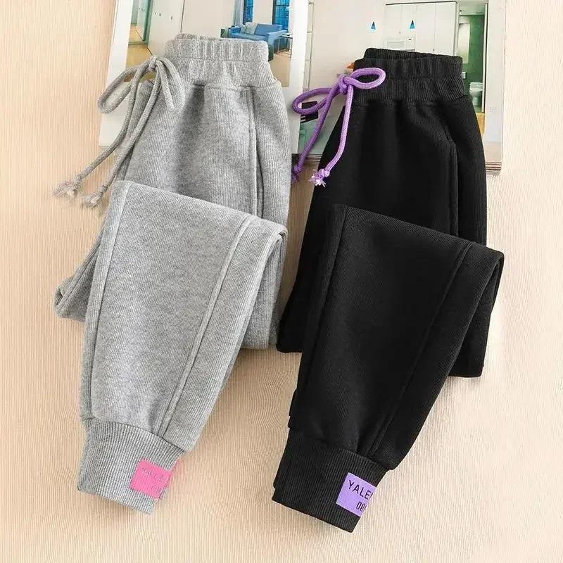 New Gray women Sweatpants Autumn Winter  Baggy Streetwear Oversize Sports Pants Black winter thick Joggers Streetwear Trousers Womenswear Bottom